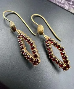 Authentic Celestial Rose Garnet Talisman Earrings