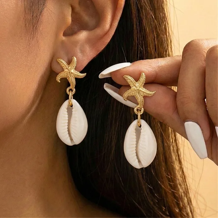 Authentic Tides of Grace Starfish and Shell Talisman Earrings