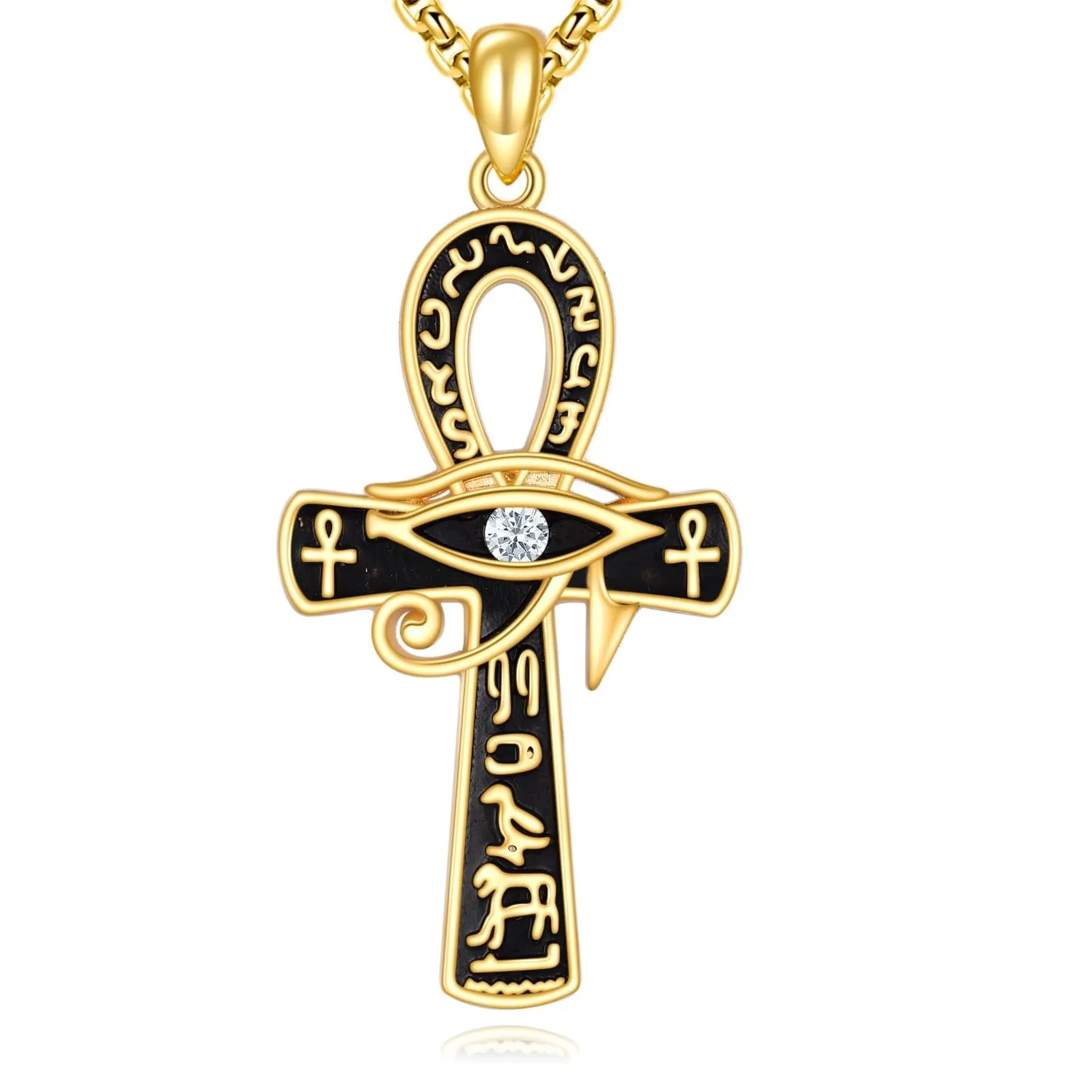Authentic The Golden Key of Eternity Ankh and Eye of Horus Talisman