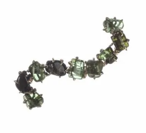 Authentic Emerald Vigilance: 9 kt Gold Plated Green Tourmaline Pin