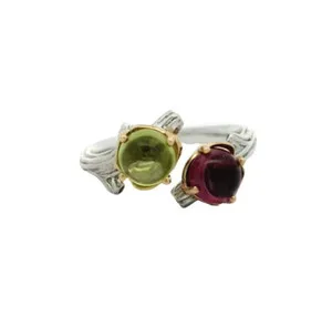 Authentic The Heart’s Resonance: Pink Tourmaline and Peridot Alchemical Ring