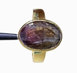 Authentic The Verdant Conduit: Natural Tourmaline Gold-Plated Talisman