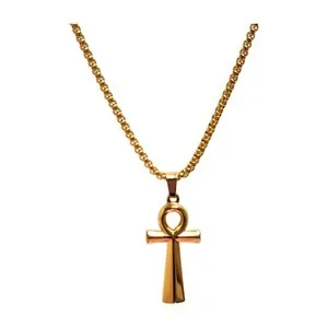 Authentic Sacred Ankh Cross Talisman - 18K Gold Plated Life Symbol Amulet
