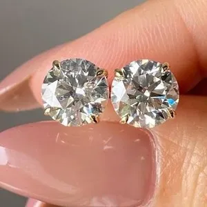 Authentic Celestial Radiance: Golden Moissanite Orbs of Clarity