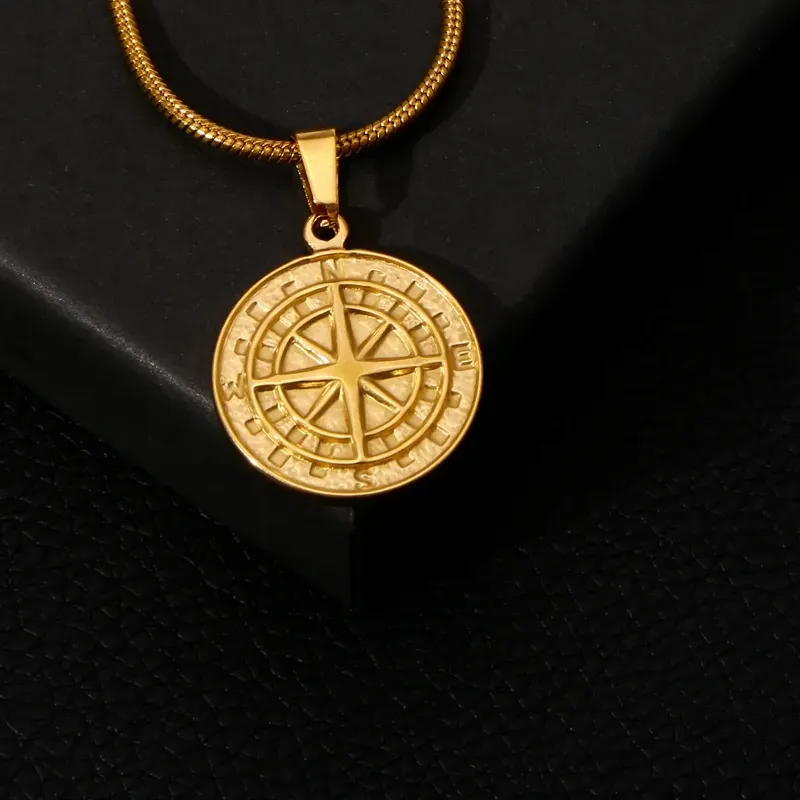 Authentic Cosmic Navigator's Compass Amulet - Guiding Star Gold-Plated Charm