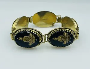 Authentic The Golden Buddha Sanctuary: Whiting and Davis Vintage Sacred Artifact Bracelet