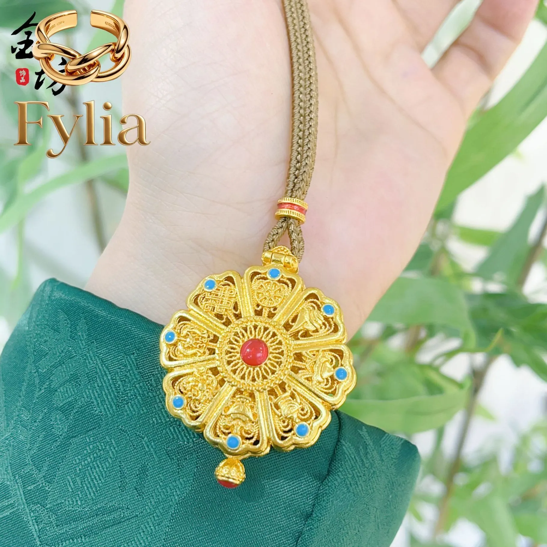 Authentic The Celestial Gawu: Sacred Eight Treasures Enlightenment Pendant