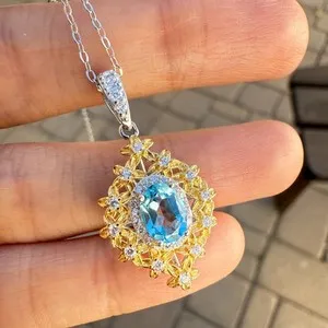 Authentic Celestial Blossom 14K Gold-Plated Topaz and Zircon Talisman