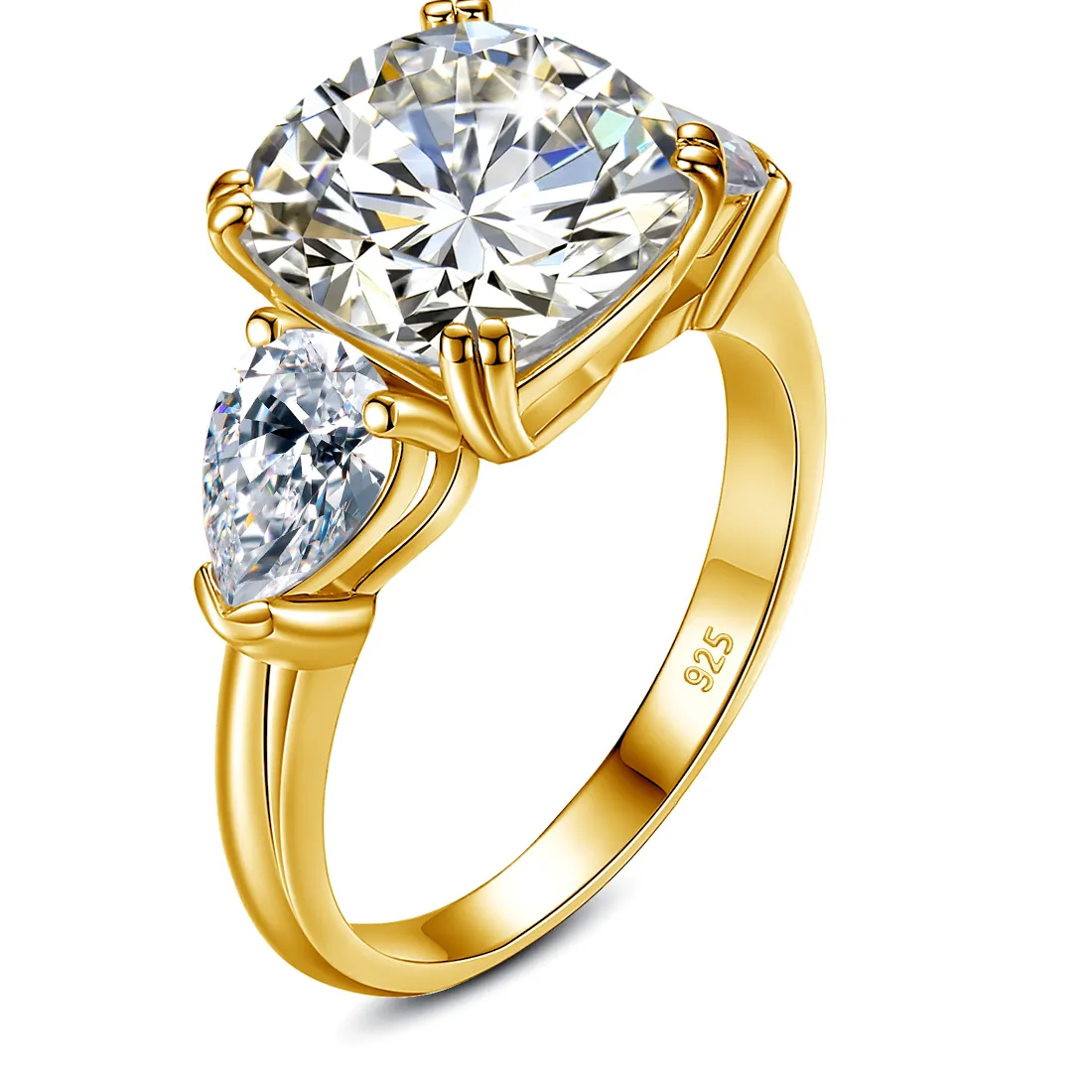 Authentic The Triad of Light Moissanite Talisman in Radiant Gold