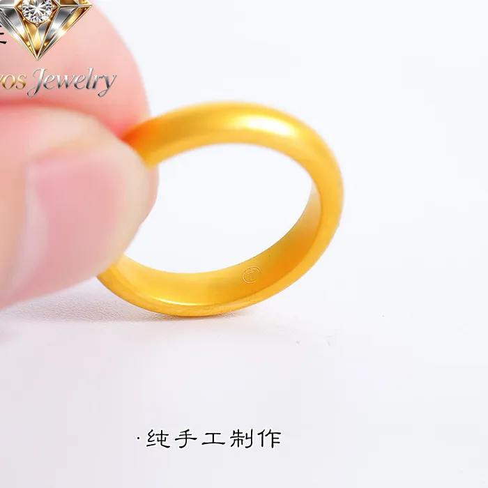 Authentic Kryos Jewelry 24K Au999 Gold Band Ring- Sleek Plain Design, High- Quality Pure Gold Jewelry For All