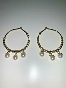Authentic Celestial Luminescence 14k Gold-Plated Pearl Earrings
