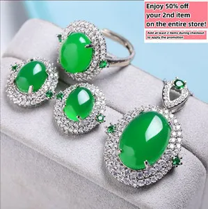 Authentic The Verdant Harmony: Jade and White Gold Sacred Adornment Set