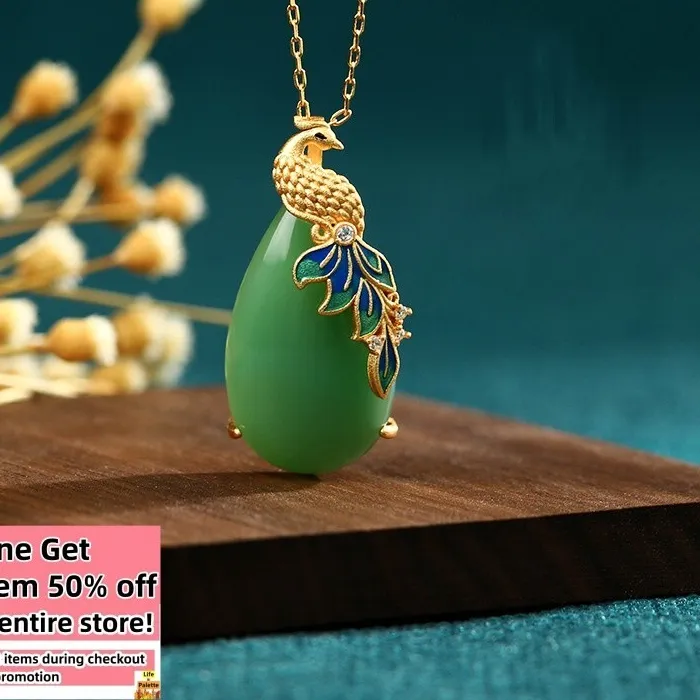 Authentic The Verdant Guardian: Peacock Jade Amulet of Vitality