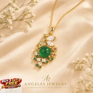 Authentic The Verdant Bloom: Jade Floral Radiance Amulet