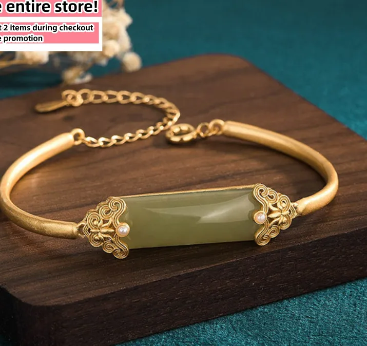 Authentic Verdant Harmony: The Jade Serenity Bangle