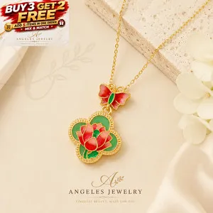 Authentic Unlock Vitality with the Whispers of Jade: 18K Gold Plated Enamel Butterfly Charm