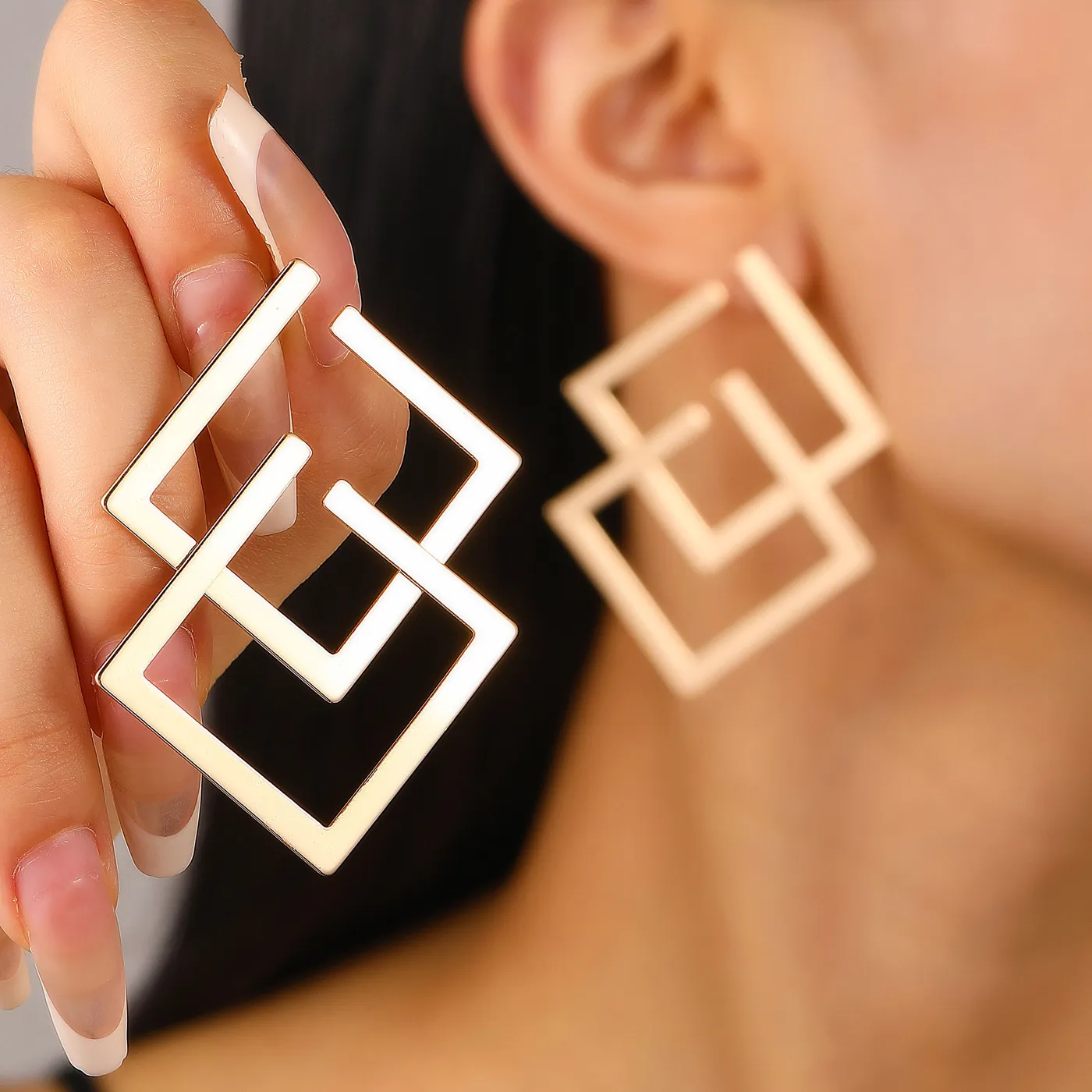 Authentic Radiant Facets of the Sun: Irregular Gold Square Stud Talismans