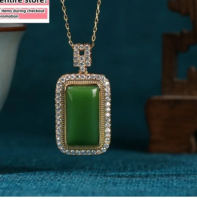 Authentic The Verdant Heart: Jade and Crystalline Radiance Pendant