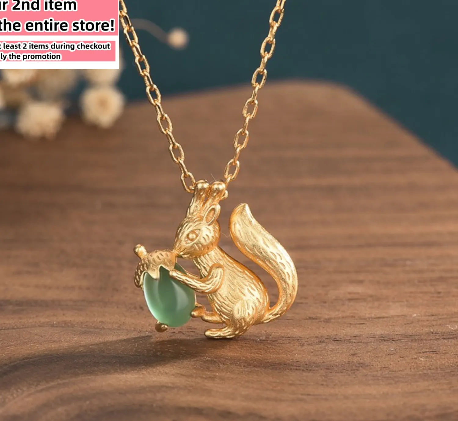 Authentic The Guardian of Abundance: Jade Squirrel & Acorn Prosperity Talisman