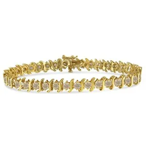 Authentic Radiant Luminary 10K Gold Plated Diamond Link Talisman