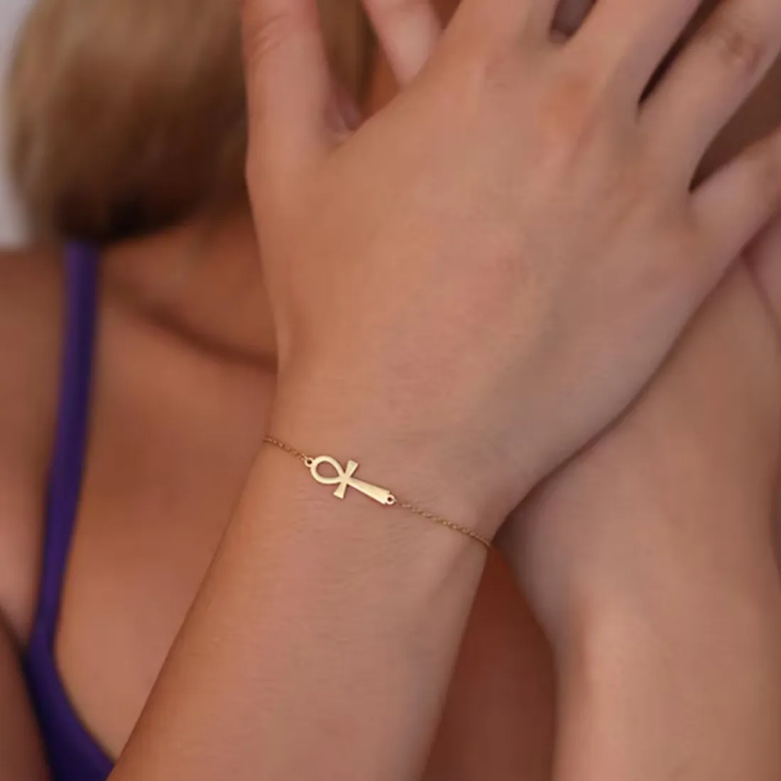 Authentic Egyptian Ankh Cross Bracelet Gold Color Key Of Life Bracelet Egypt Jewelry Couple