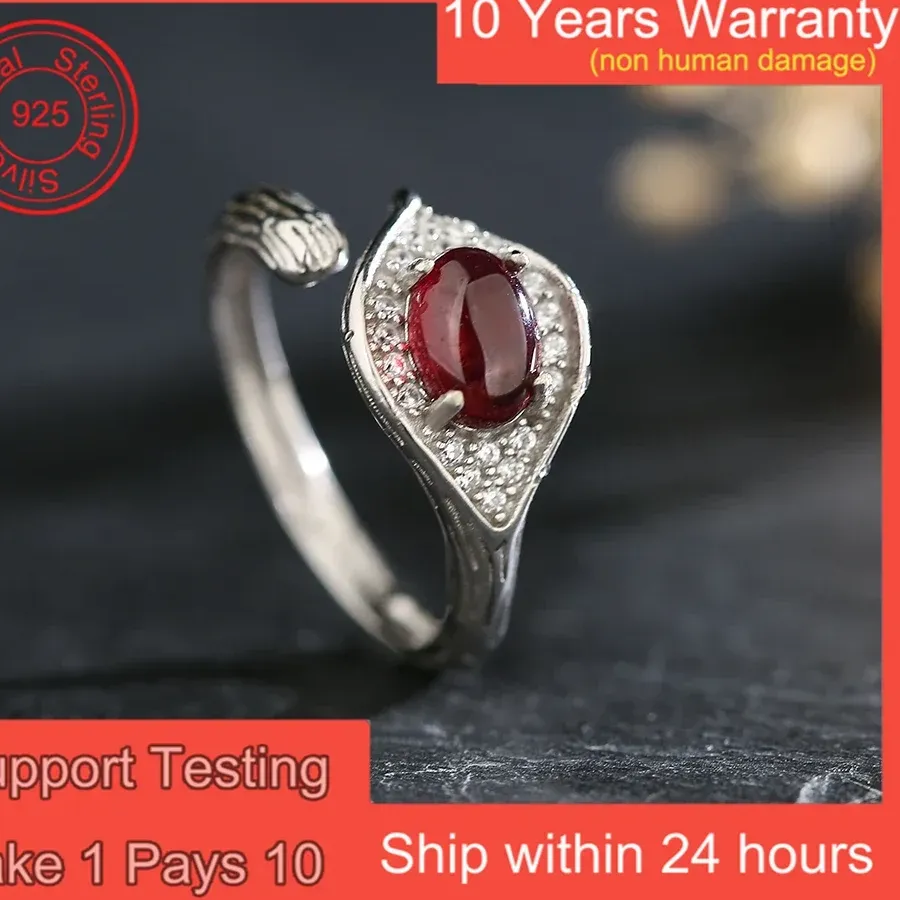 Authentic The Serpent of Vitality: Garnet & Sterling Silver Sigil