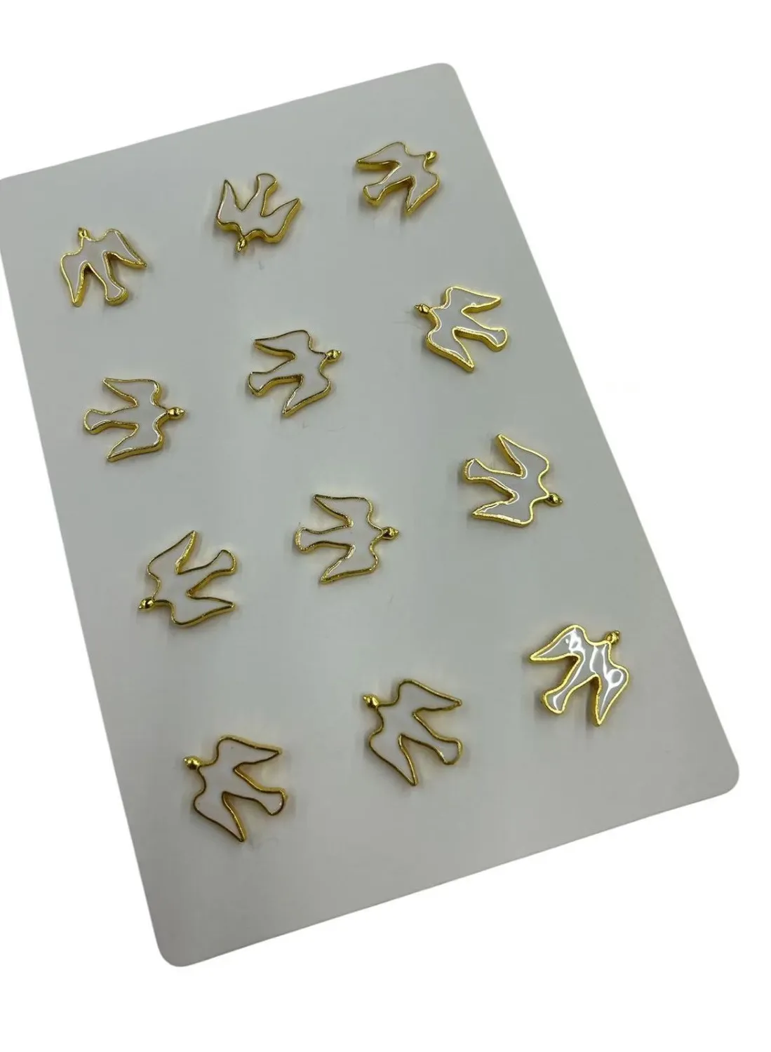 Authentic White Dove's Gentle Wings: 24PC Set of Gold Plated Enamel Lapel Pins