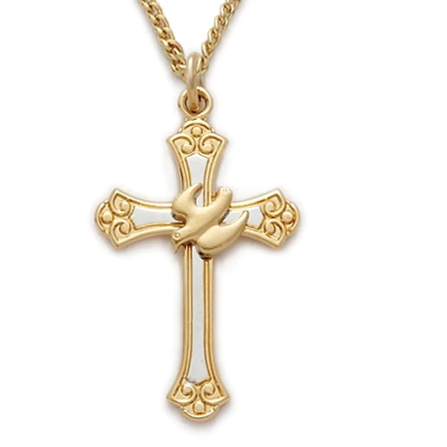 Authentic The Golden Dove of Grace: Sacred Cross and Spirit Pendant