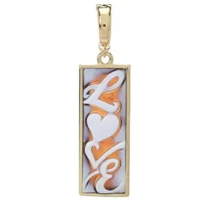 Authentic The Whispering Verse: 18K Gold Plated Inspirational Cameo Bar Pendant