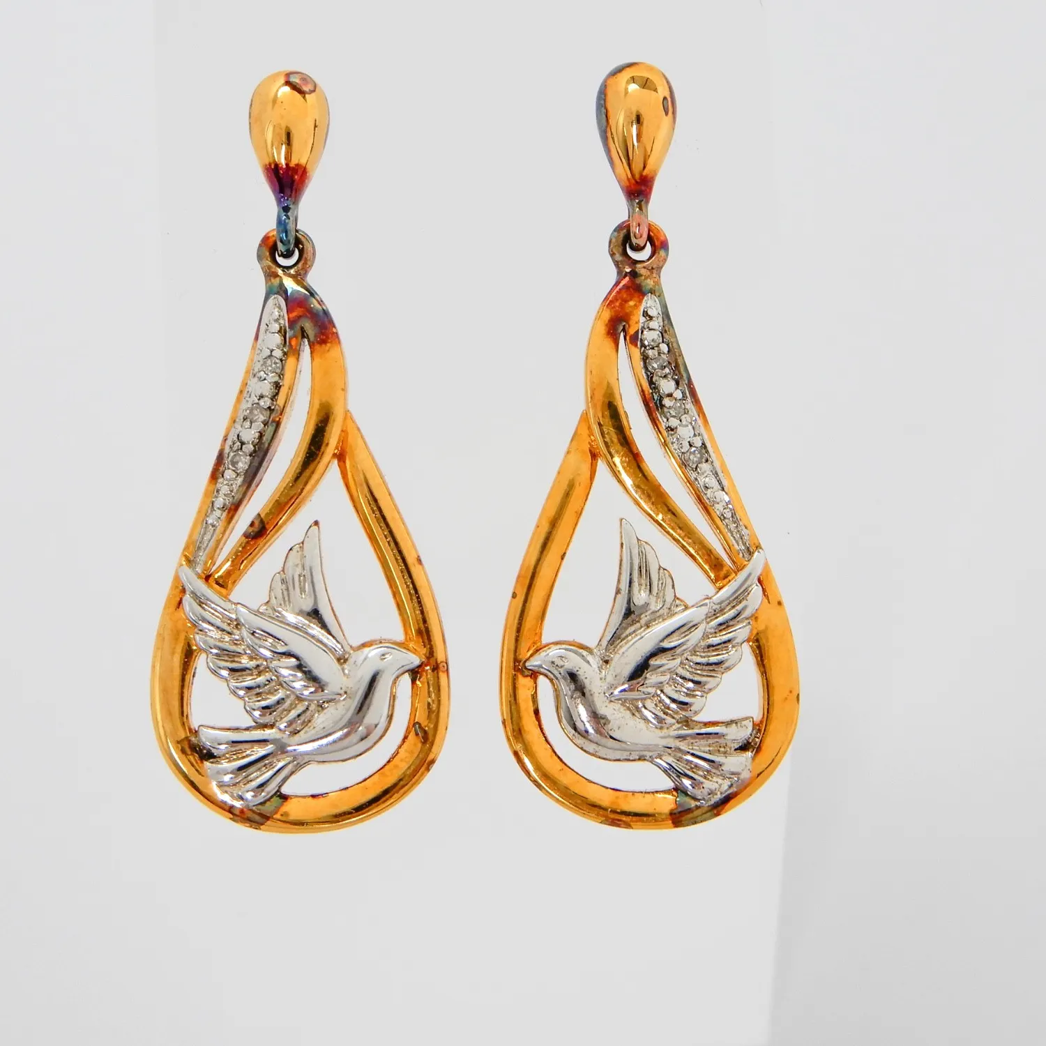 Authentic Celestial Wings of Serenity: 14K Gold-Plated Dove Talismans