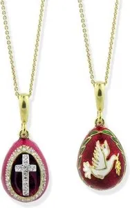 Authentic Celestial Reversible Dove & Cross Egg Necklace – 18" of Gold‑Plated Serenity