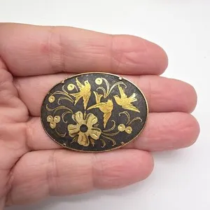 Authentic The Eternal Embodiment of Devotion: Vintage Damascene Dove Brooch