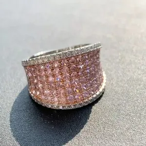 Authentic Radiant Rose Awakening: 3.0Ct Lab-Created Pink Sapphire Cocktail Ring in 14K Yellow Gold Plated