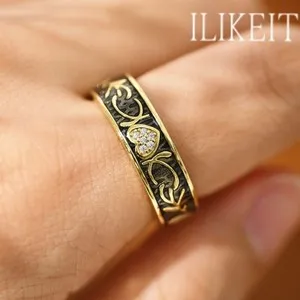 Authentic The Eclipsed Heart Gold-Plated S925 Silver Ring