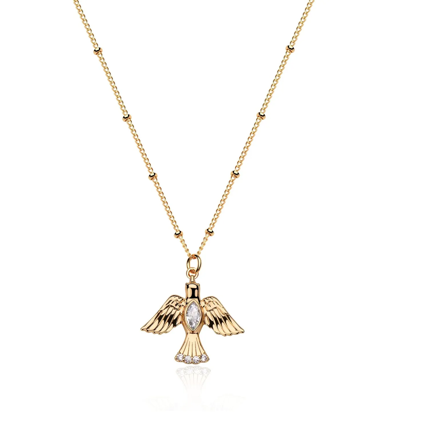 Authentic Dove of Grace: 14K Gold Plated Animal Pendant Necklace - A Celestial Messenger