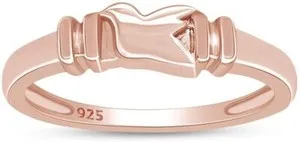Authentic The Celestial Messenger of Peace - Sacred Dove Promise Ring in Rose Gold