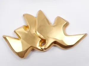 Authentic Vintage Signed Nina Ricci L'Air du Temps Gold Plated Large Dove Bird Brooch