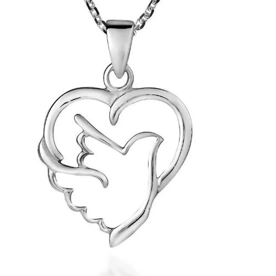 Authentic The Celestial Dove of Eternal Harmony & Sacred Heart Necklace