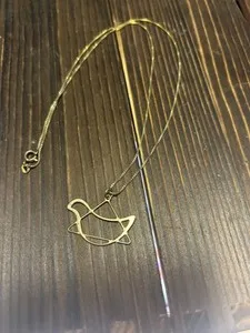 Authentic Gold Plated Sterling Silver Necklace Featuring Dove with a Star of David