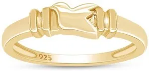 Authentic The Celestial Messenger of Peace – Divine Dove Harmony Gold-Plated Promise Ring