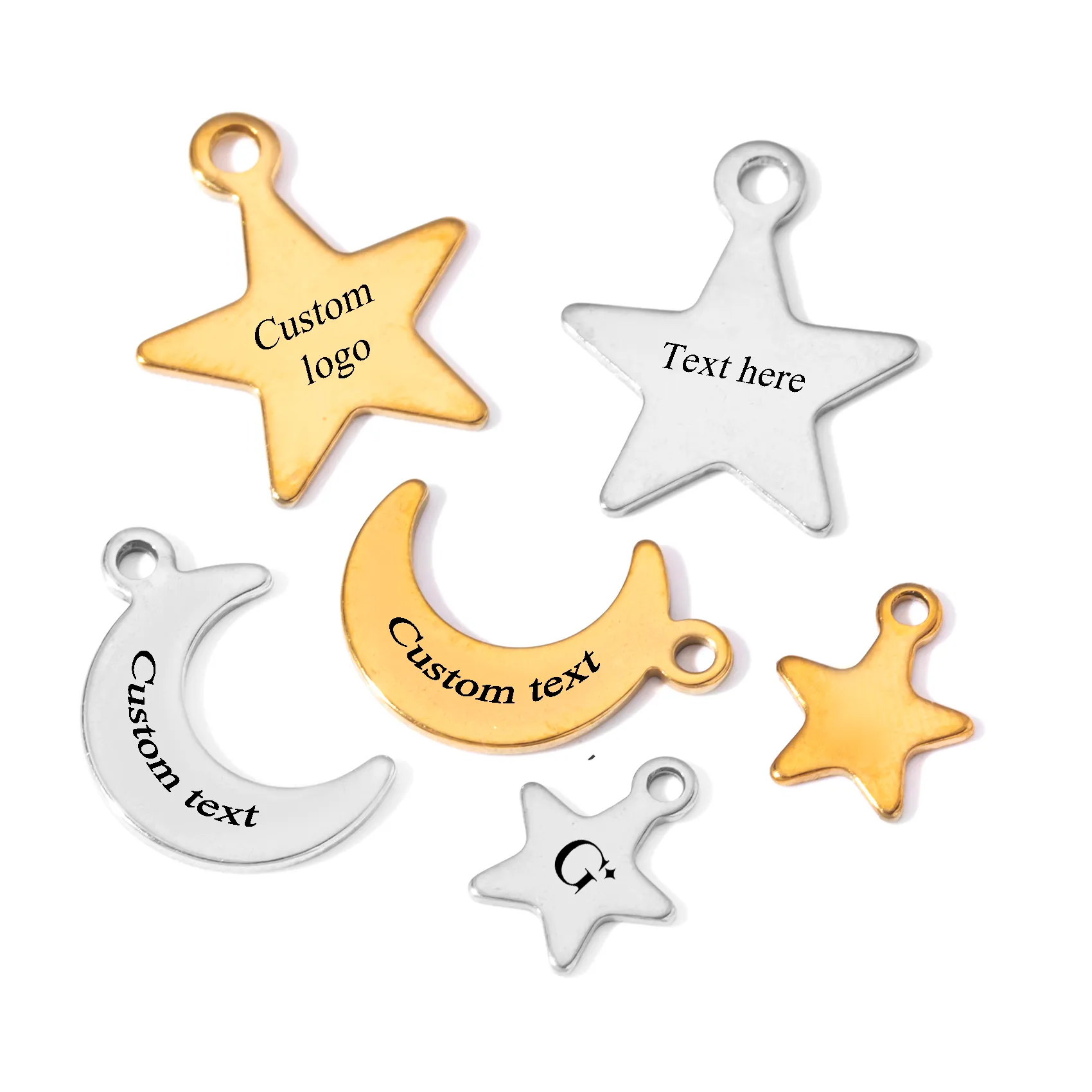 Authentic Celestial Whispers: 50 Moon Star Charms for Illuminating Intentions