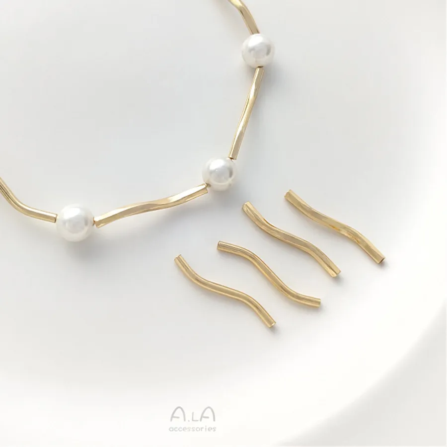 Authentic Spiral of Serenity: 14K Gold-Plated S-Curve Wristlet