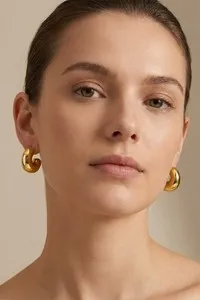 Authentic Radiant Cascade Tiered Droplet Hoops in 18K Gold Plating