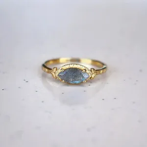 Authentic Labradorite Ring, Handmade Ring, Nature Inspire Ring, Gold Plated 925 Silver