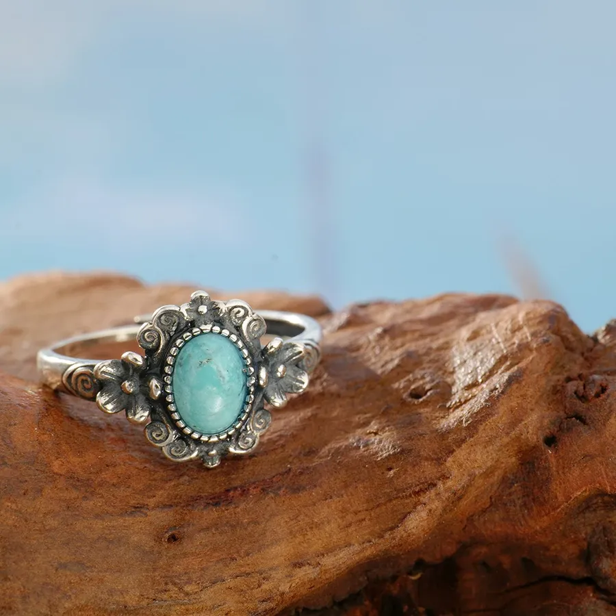 Authentic Celestial Turquoise Bloom: The Eternal Bohemian Talisman