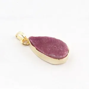 Authentic The Ethereal Rose Druzy Heart Pendant