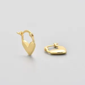 Authentic Women Girl Silver Gold Plated Heart Small Hoop Huggie Earrings A4