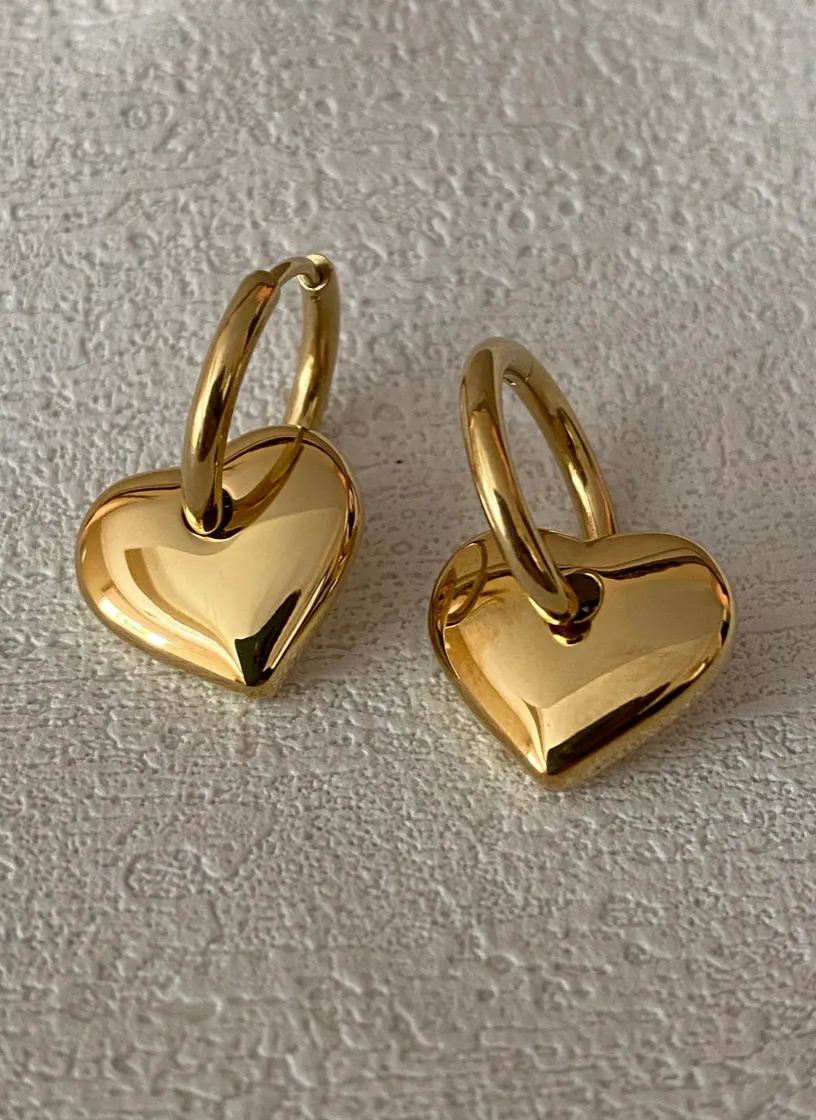 Authentic Radiant Celestial Heart Dangle Drop Talismans in Gold