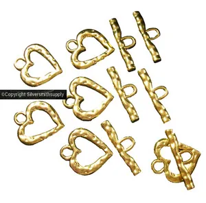 Authentic Jewelry Clasps heart toggles 32 mm GOLD Plated Necklaces or Bracelets FPC041