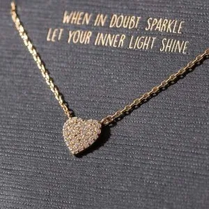 Authentic Heart of Love: Luminous Pave Valentine's Heart Necklace